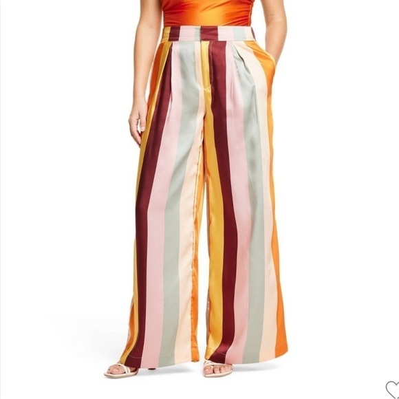Fe Noel x Target Women's Mixed Vertical Stripe Print Wide Leg Pants - Picture 1 of 5